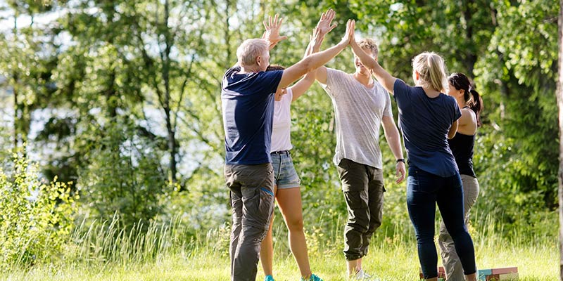 erfolgreiches Team beim Waldbaden